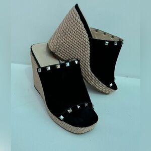 Marc Fisher black studded wedges.